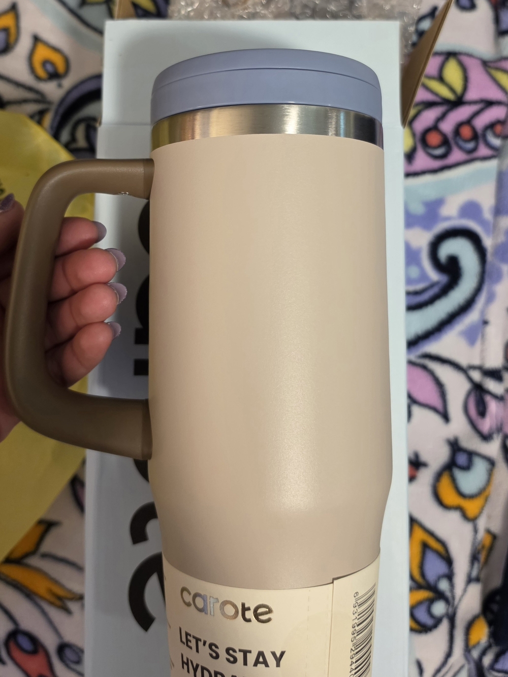 Carote Beige & Taupe Insulated Travel Mug - 32oz